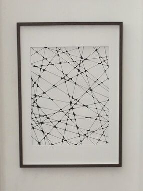 Geometric spider web line art drawing
